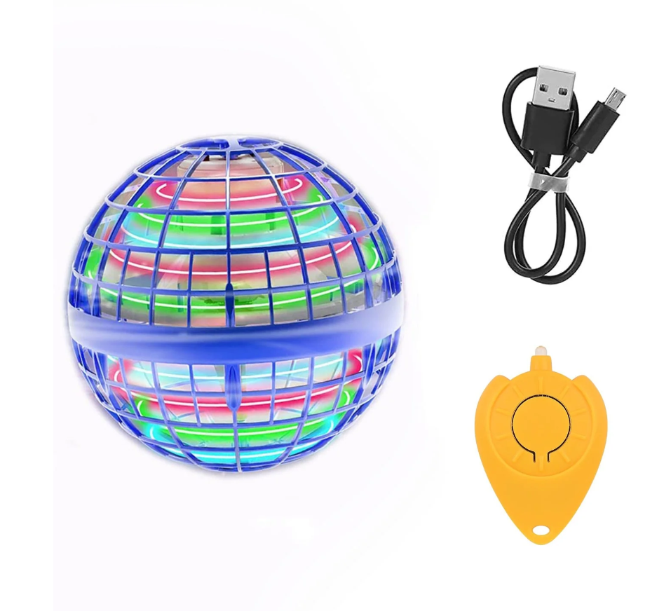 FLYING BALL TOYS, USB RECHARGEABLE BUILT-IN RGB LIGHTS 360°ROTATING MAGIC CONTROLLER, FLYING ORB BALL BOOMERANG MINI PRO SPINNER BLASTOISE TOYS