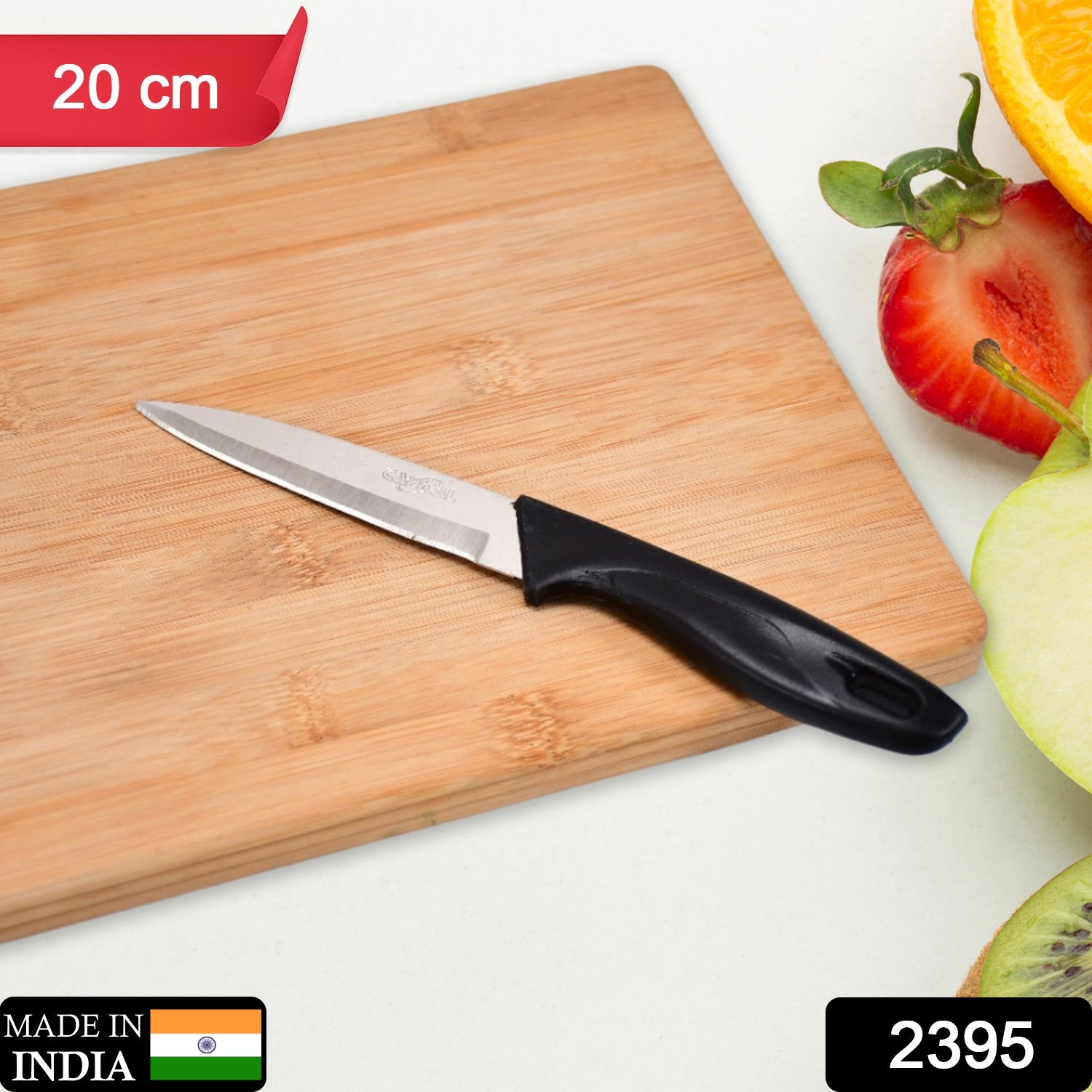 2395 Stainless Steel knife and Kitchen Knife with Black Grip Handle (20 Cm) DeoDap