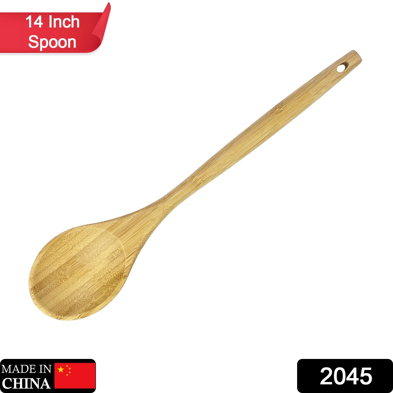 2045 14 inch Bamboo Spoon Kitchen Utensil DeoDap