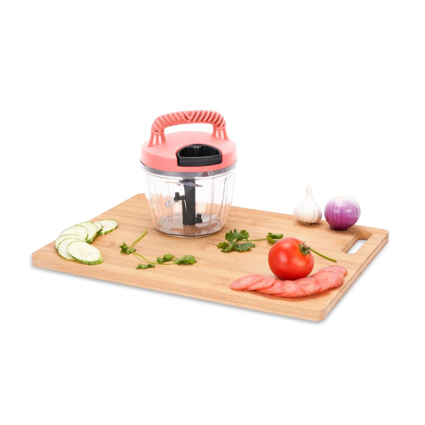 2714 2 in 1 Handy Chopper 1000 ML used widely in all kinds of household kitchen purposes for cutting and chopping of types of vegetables and fruits etc. DeoDap