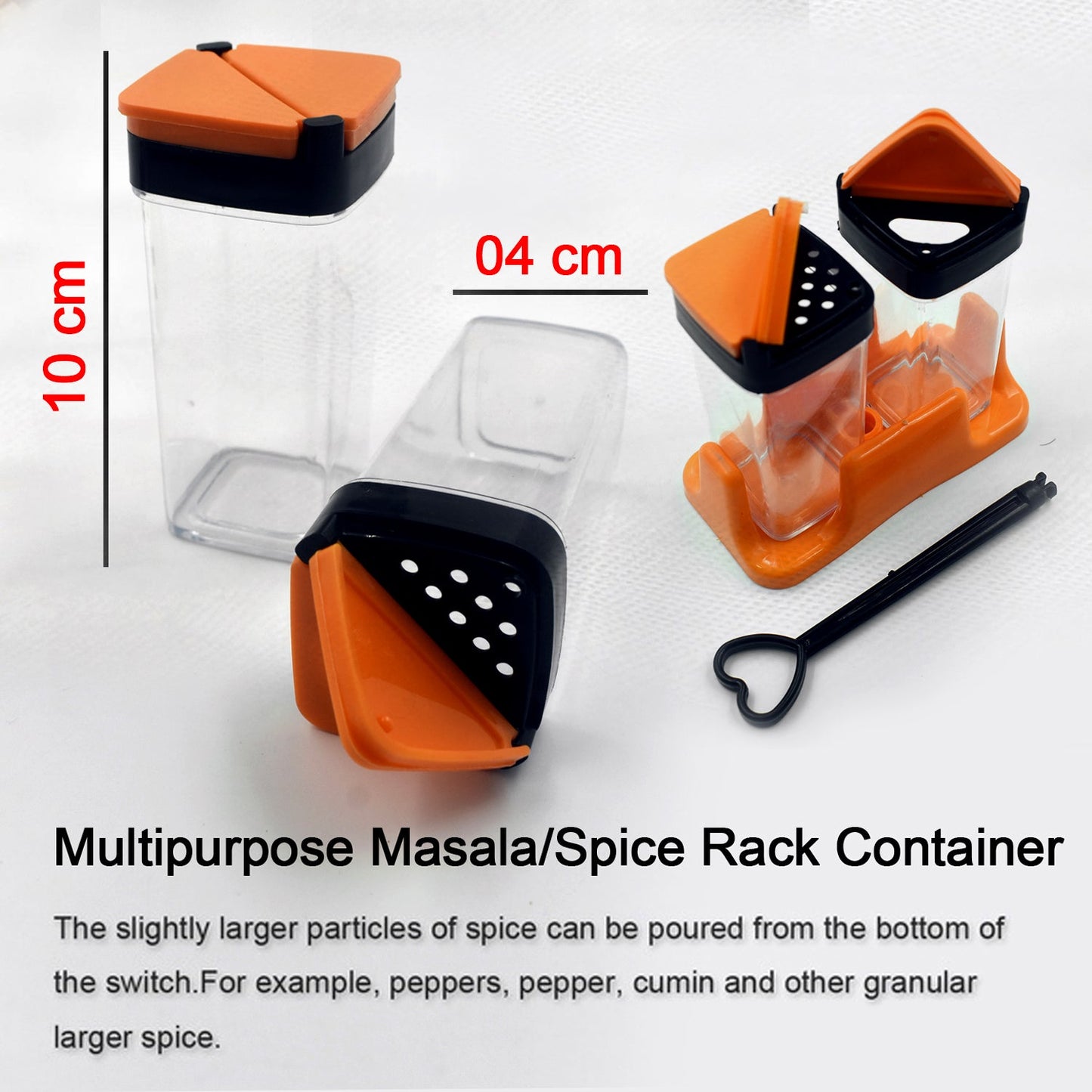 2583A Multipurpose Spice Rack For kitchen Plastic Made set of 2 Jar DeoDap
