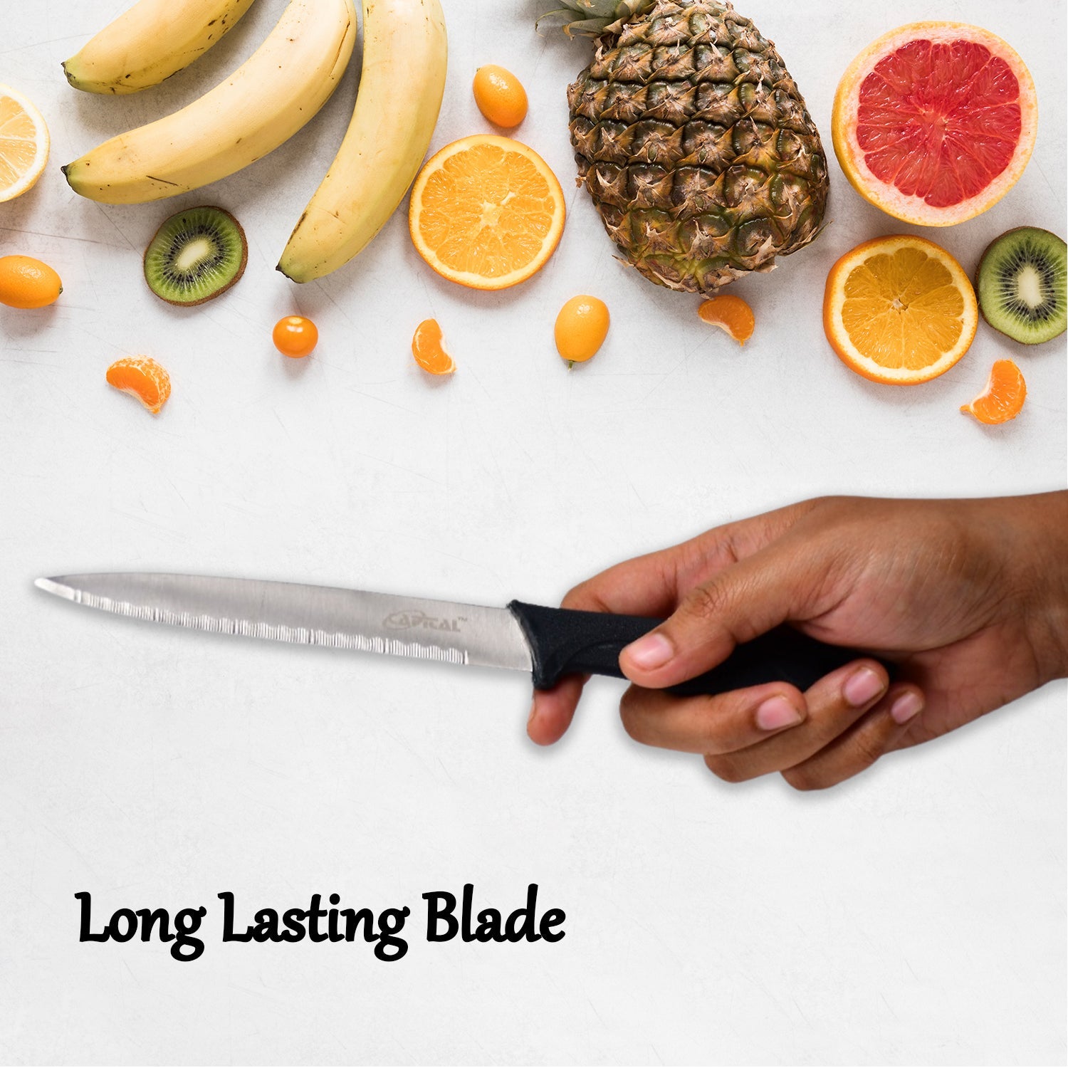2391 Stainless Steel knife and Kitchen Knife with Black Grip Handle (23.5 Cm ) DeoDap