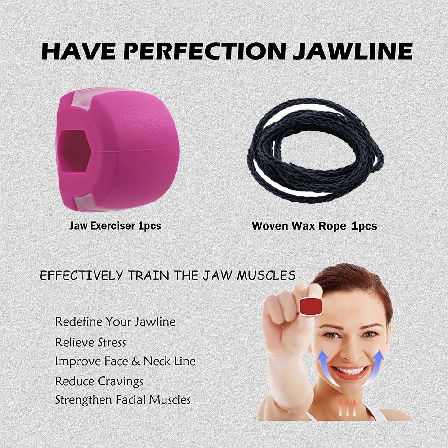 6607 PINK JAWLINE EXERCISER TOOL FOR MEN & WOMEN DeoDap