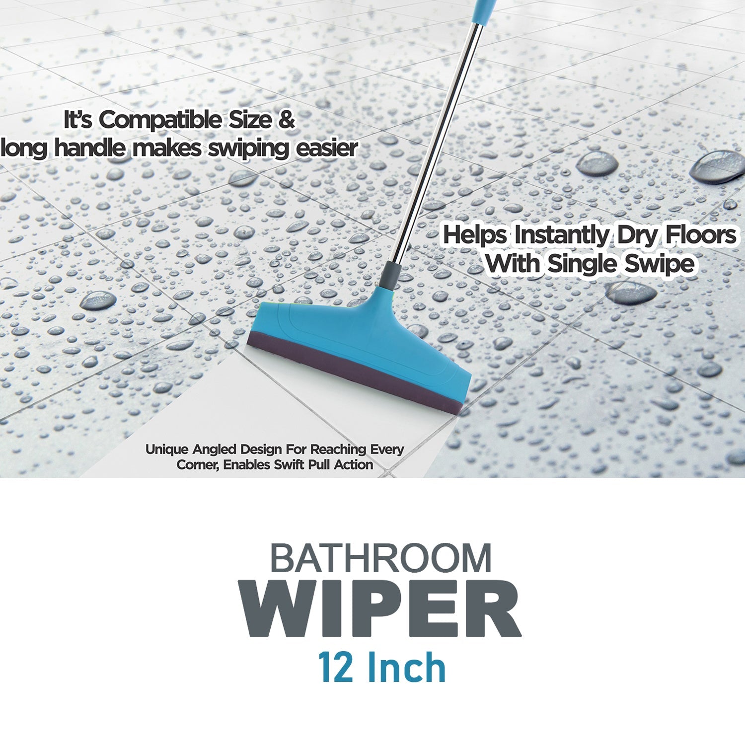 8708A Telescopic Home/Bathroom Wiper 12 Inch (30 cm), Plastic Floor Wiper DeoDap