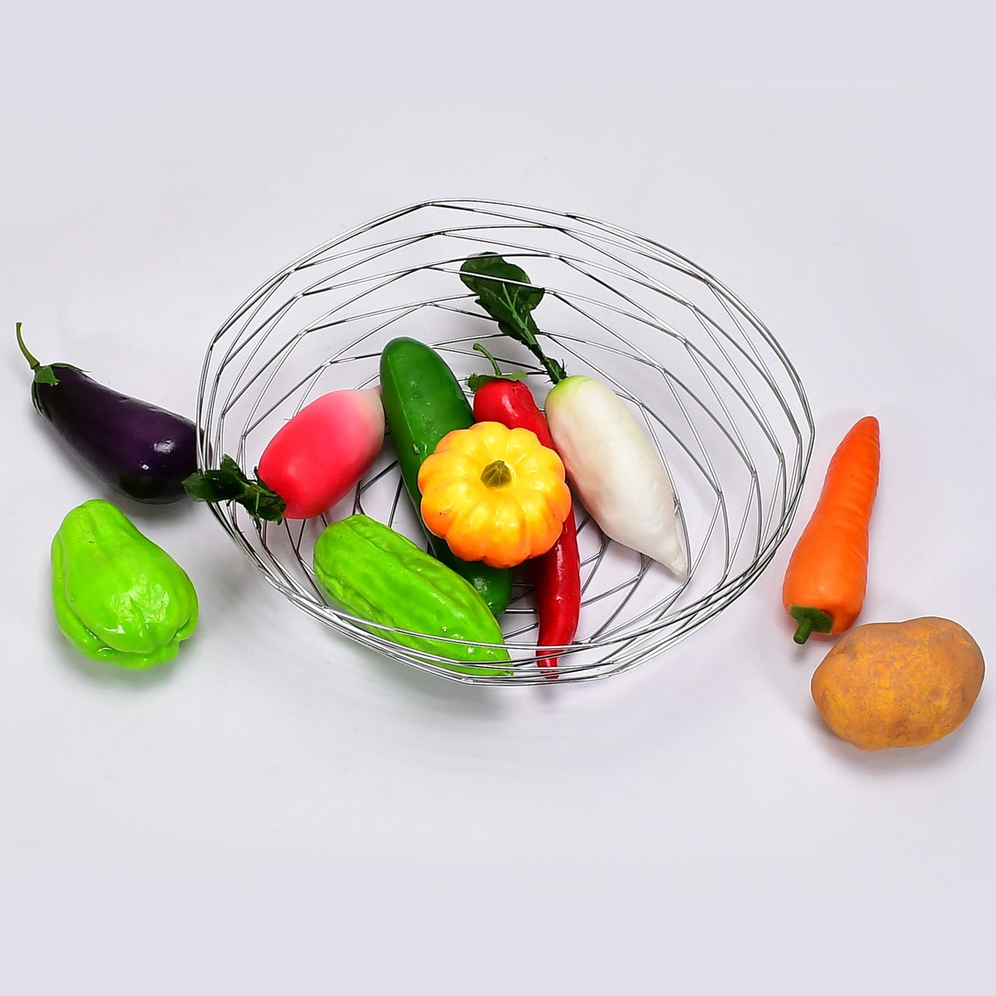 5182 Steel Fruit Basket Bowl & Multiuse Bowl For Kitchen Use DeoDap