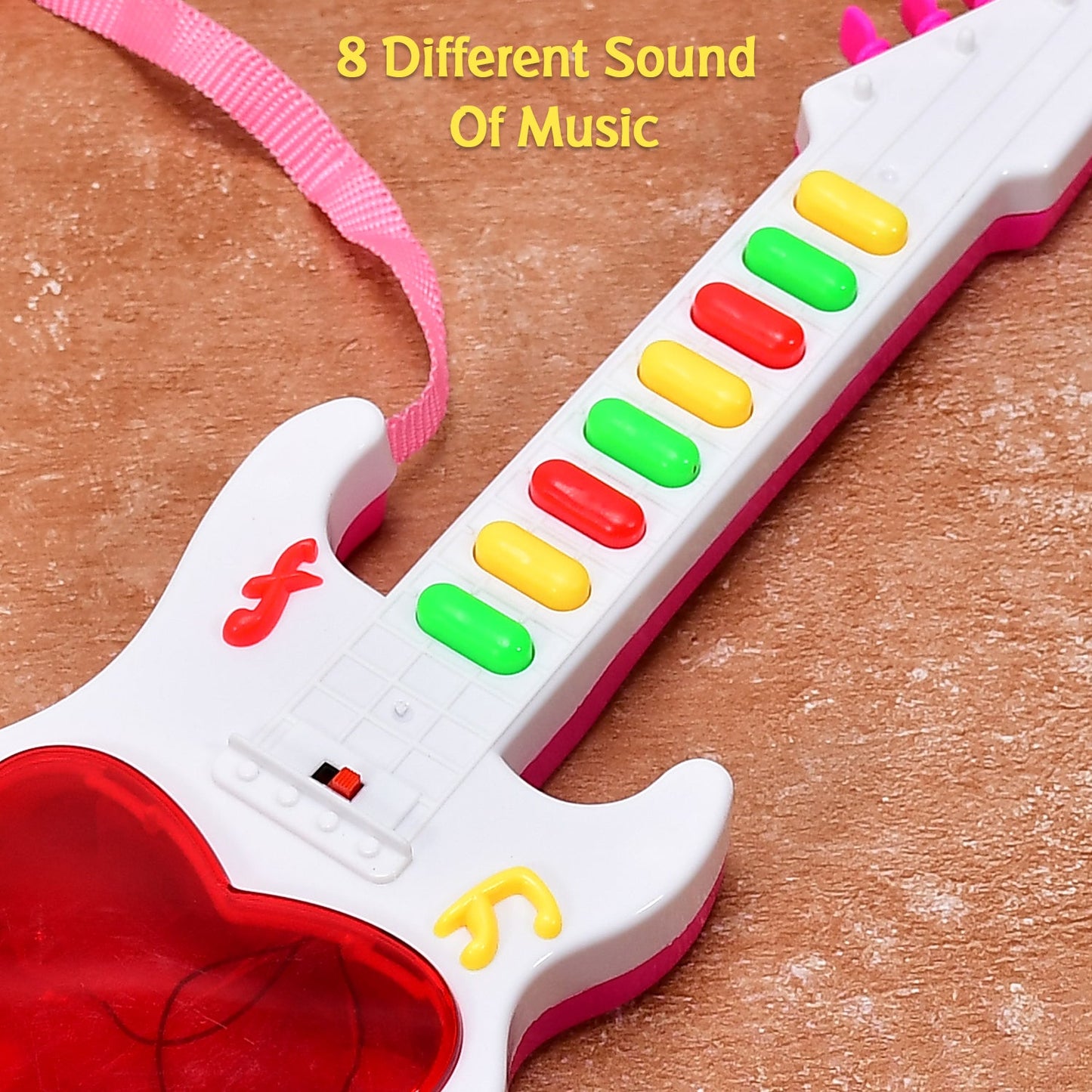 4464 Battery Operated Musical Instruments Mini Guitar Toys and Light for 3+Years Old Kids. DeoDap