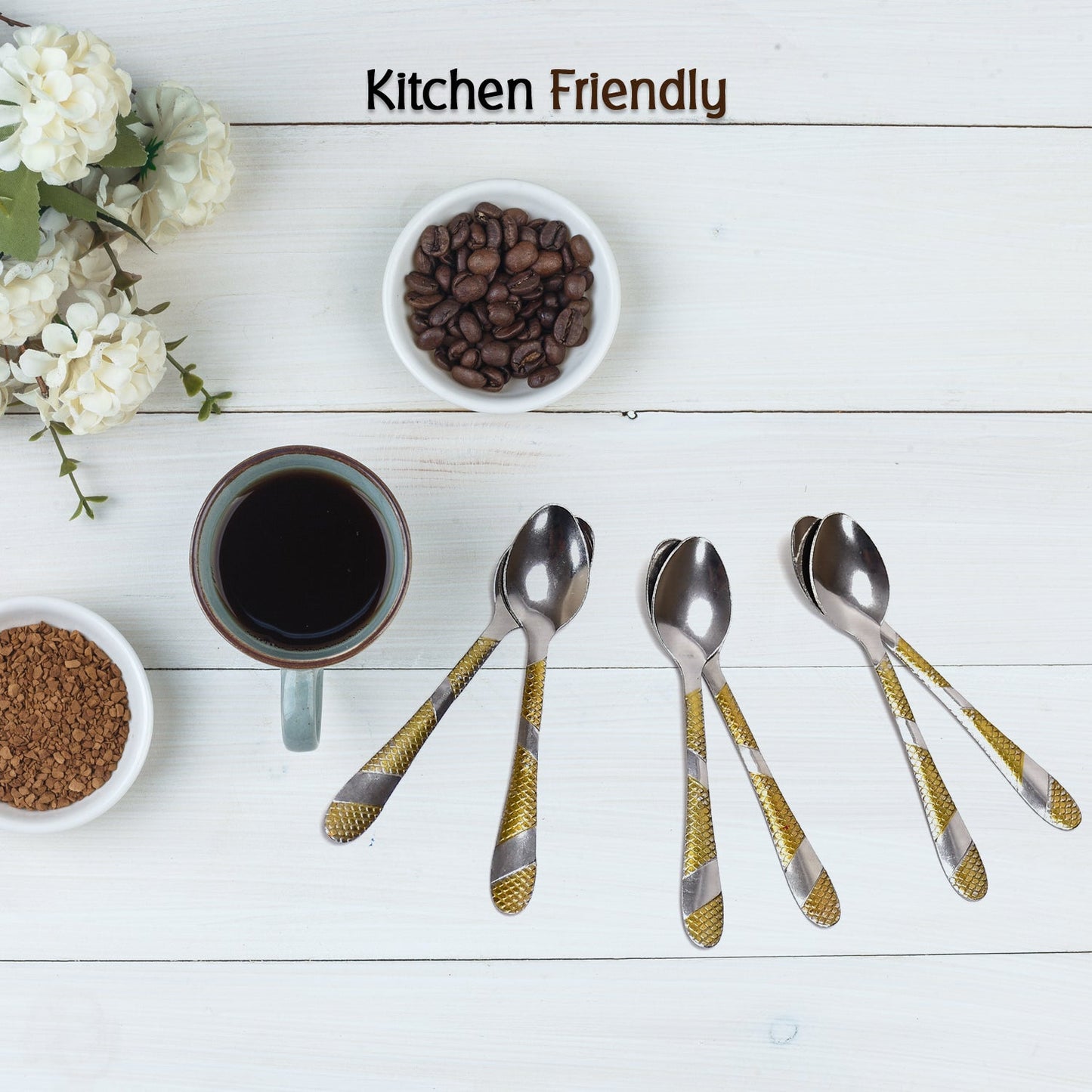 2360 Stainless Steel Spoons Set of 6pc Small Spoons. Tiny Spoons for Coffee, Tea, Sugar, & Spices. DeoDap