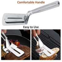 2918 Multifunction Cooking Serving Turner Frying Food Tong. Stainless Steel Steak Clip Clamp BBQ Kitchen Tong. DeoDap