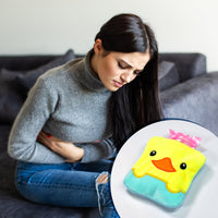 6524 Yellow Duck design small Hot Water Bag with Cover for Pain Relief, Neck, Shoulder Pain and Hand, Feet Warmer, Menstrual Cramps. DeoDap