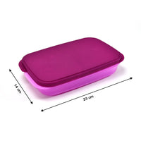 2453 Unbreakable Divine Leak Proof Plastic Lunch Box Food Grade Plastic BPA-Free 2 Containers with Spoon DeoDap
