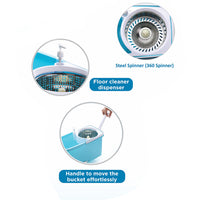 8703 Spin Mop with Bigger Wheels and Plastic Auto Fold Handle for 360 Degree Cleaning DeoDap