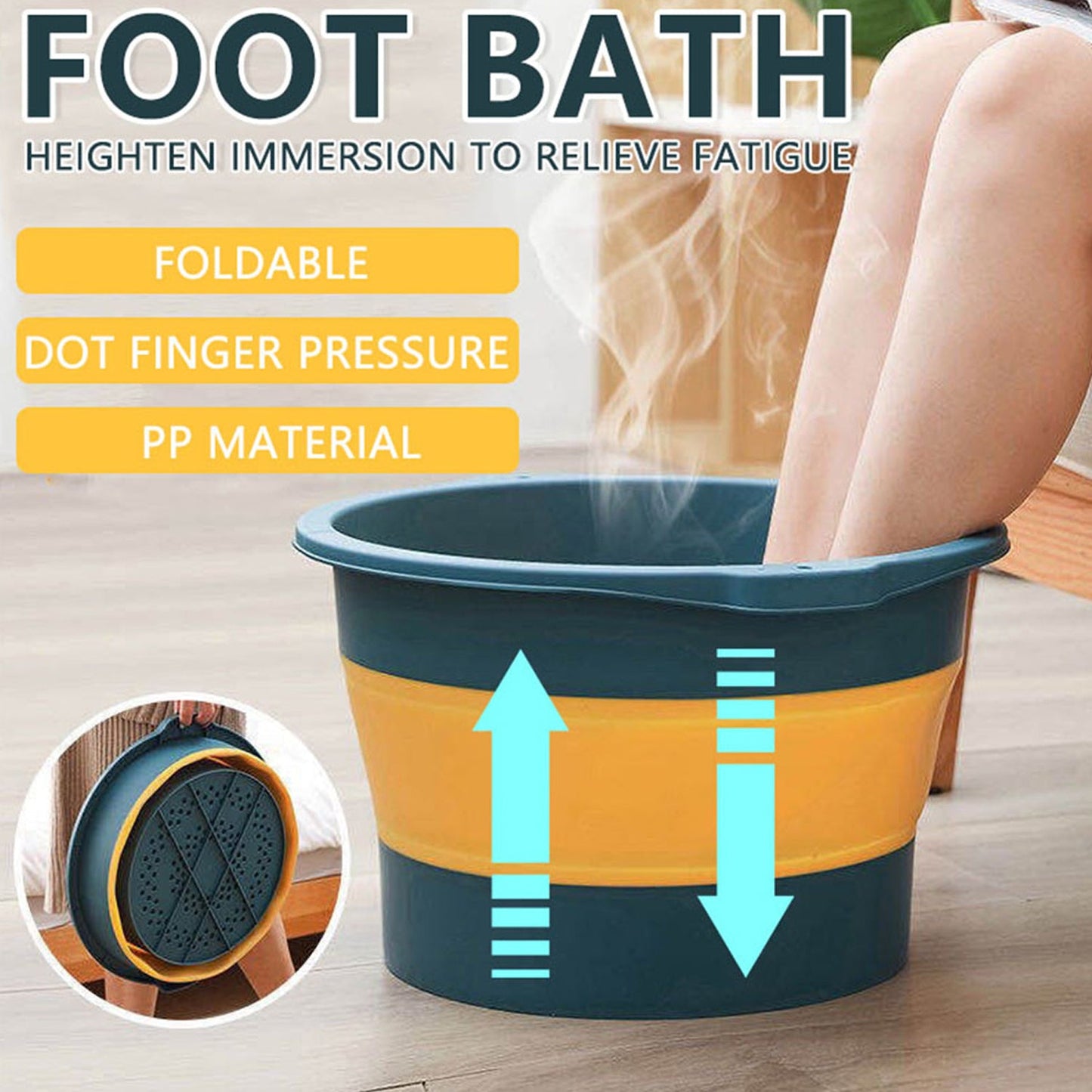 2786 Multi-Purpose Portable Collapsible Folding Tub, with Hanging Hole & Save Storage Space, Also use for Foot Spa. DeoDap