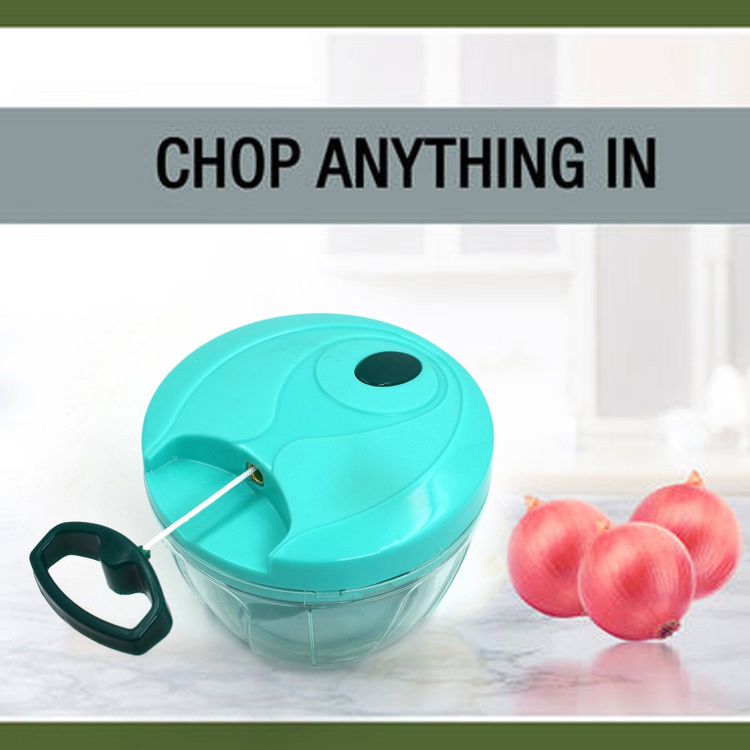 0080 V Atm Green 450 ML Chopper widely used in all types of household kitchen purposes for chopping and cutting of various kinds of fruits and vegetables etc. DeoDap