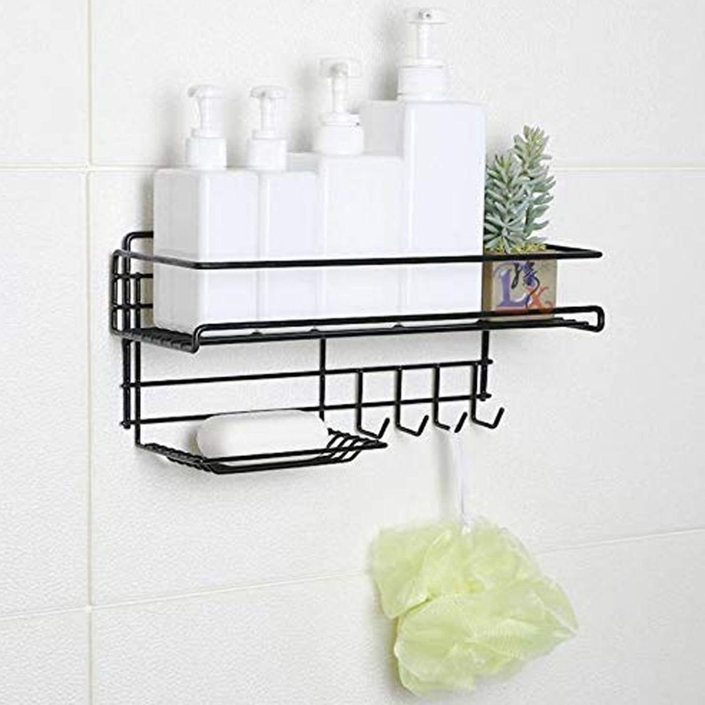 9009 3 in 1 Shower Shelf Rack for storing and holding various household stuffs and items etc. DeoDap