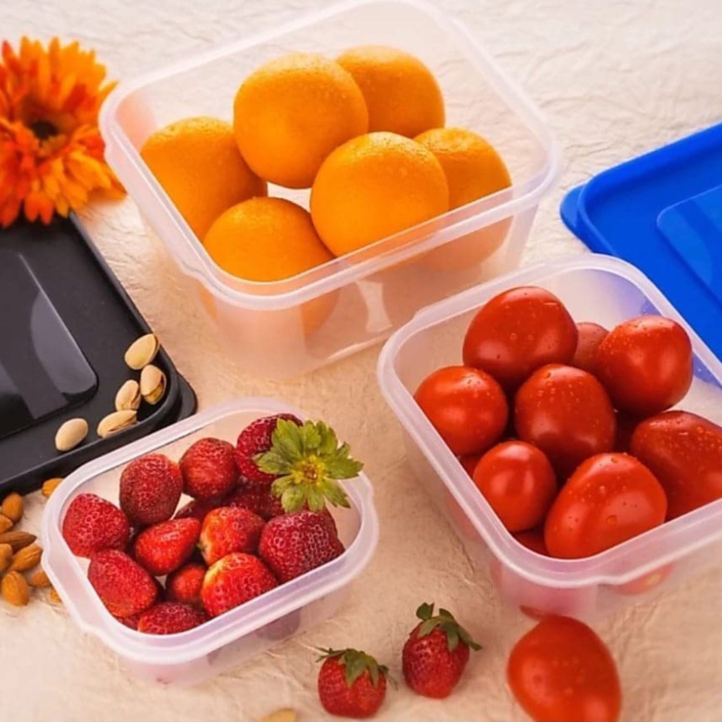2748C 3 Pcs Square Shape Food Grocery Storage Container DeoDap