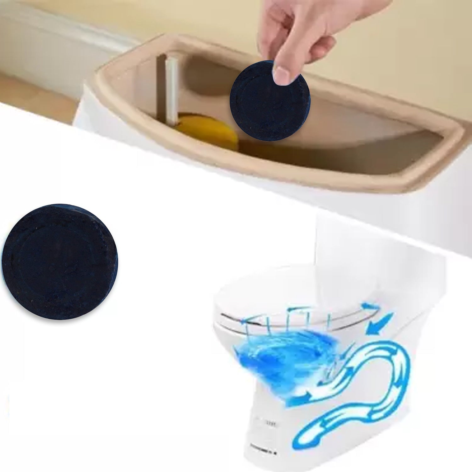 1326 Toilet Cleaner Flush Tab Ocean Blue 100 Gram DeoDap