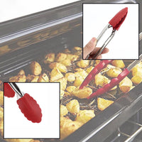 2985 Kitchen Baking BBQ Heat Resistant Cooking Food Clip with Silicone Tips Tongs , Pack of 1 DeoDap