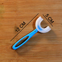 4003 U-Shaped Toothbrush for Kids Manual Whitening Toothbrush Silicone Brush Head for Kids Children Infant Toothbrush For 2-6 Years DeoDap