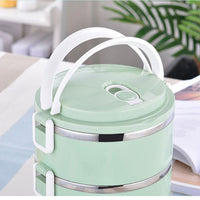 2872 Multi Layer Stainless Steel Hot Lunch Box (3 Layer) DeoDap