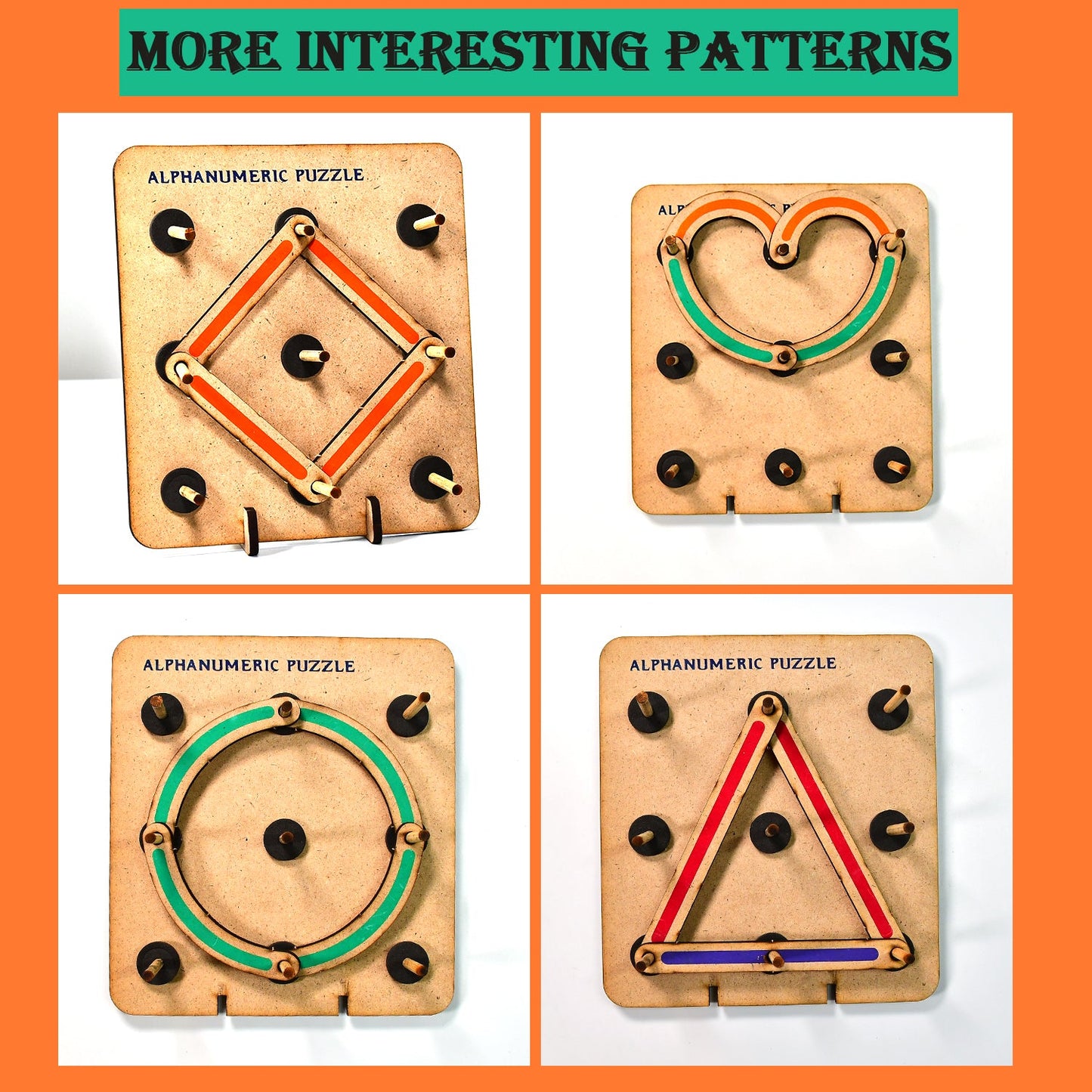 4432 Wooden Alphabets Construction Puzzle Toys For Kids 3 To 5 Years | Great Tool For Teaching Letters, Numbers & Common Shapes. DeoDap