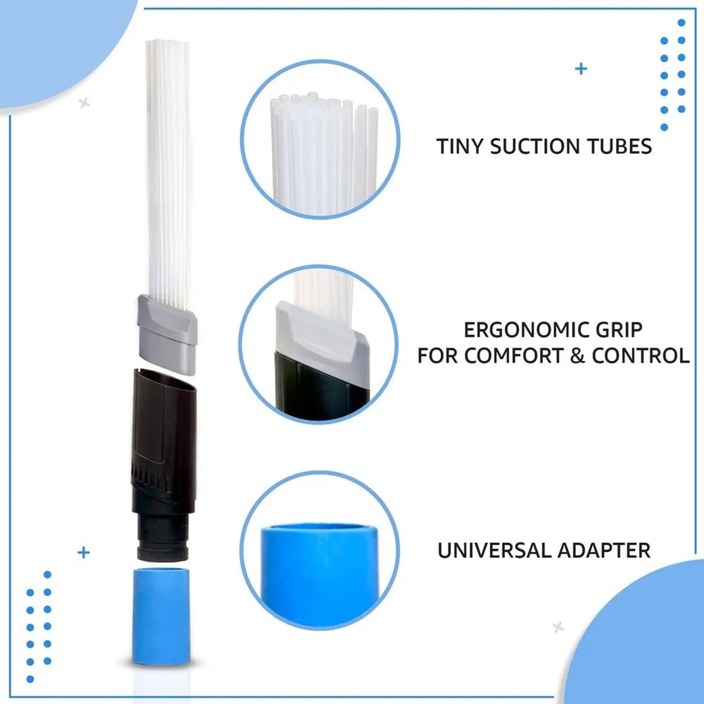 4043 Universal Vacuum Cleaner Attachment Brush Suction Dirt Remover Sucker Flexible Small Mini Micro Tiny Tubes Straw Accessory Tool Car Home Kitchen. DeoDap