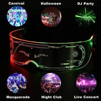 Led Glasses Light Up Glasses Led Visor Glasses 7 colors and 5 modes, Luminous Glasses for Halloween Cosplay Party Bar